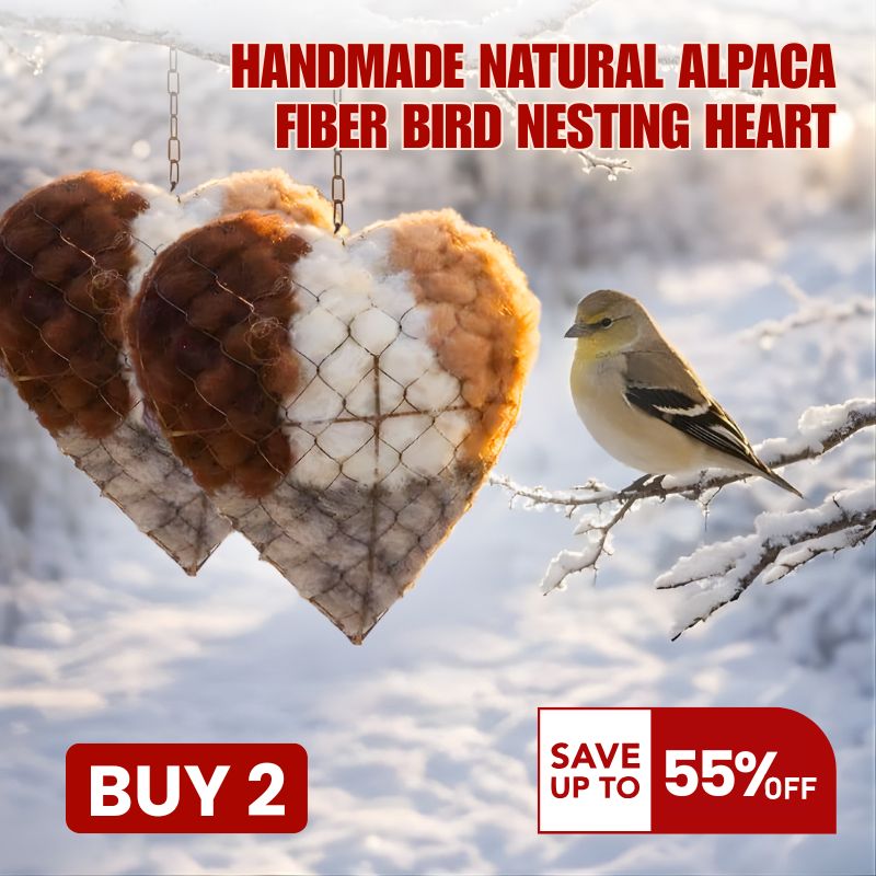 🔥LAST DAY 50% OFF - 🕊️🏡Handmade Natural Alpaca Fiber Bird Nesting Heart❤️A Cozy Gift for Birds